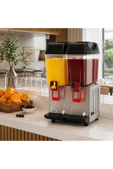 Limonata, Şerbet Makinesi, Soğuk İçecek Dispanseri, 2x20L, Fıskiyeli Model,HOSK ürün görseli 1