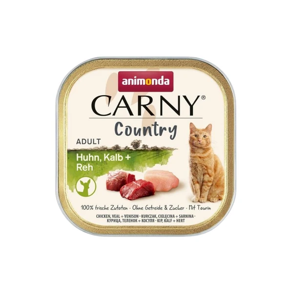 Animonda Carny Country Tavuklu Dana Etli ve Geyik Etli Yetişkin Kedi Konservesi 100 Gr ürün görseli 1