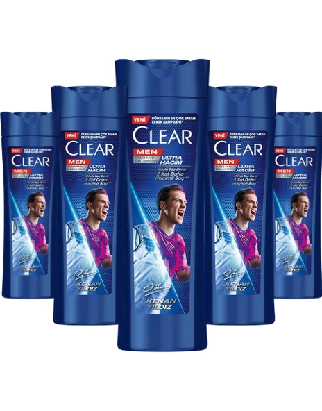 Clear Men Kepeğe Karşı Etkili Şampuan Ultra Hacim Kenan Yıldız 350 ML * 5 Adet ürün görseli 1