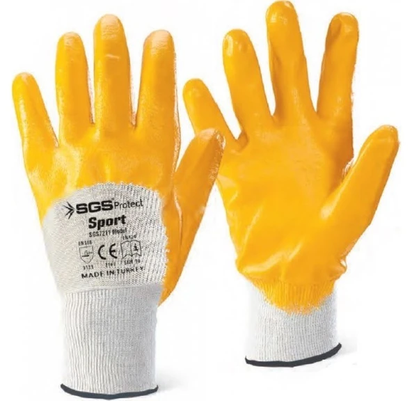 SGS7211 Sport-10 Latex Kaplı Pamuk Eldiven 10 Adet ürün görseli 1