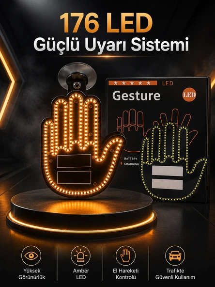 Led Işık El İşareti Araç Camı İçin Uzaktan Kumandalı ürün görseli 1