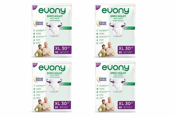 Evony Emici Külot Hasta Bezi XL 120 Adet (4x30) Ekstra Büyük Boy ürün görseli 1