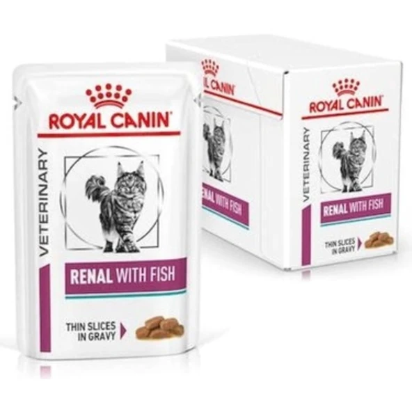 Royal Canin Renal Fish 12'li Kedi Yaş Maması - Balıklı Medikal Böbrek Koruyucu Pouch ürün görseli 1
