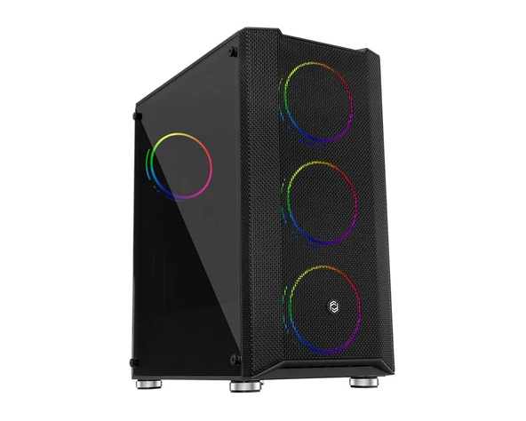 Frisby FC-9405G PANDA Gaming Kasa (Double Slim Ring RGB Fan + 650W 80+) ürün görseli 1