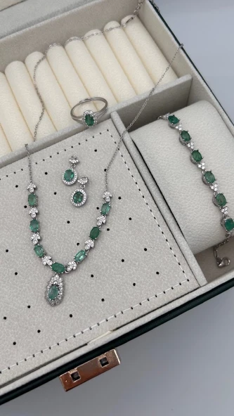 925 ayar gümüş zümrüt set ürün görseli 1