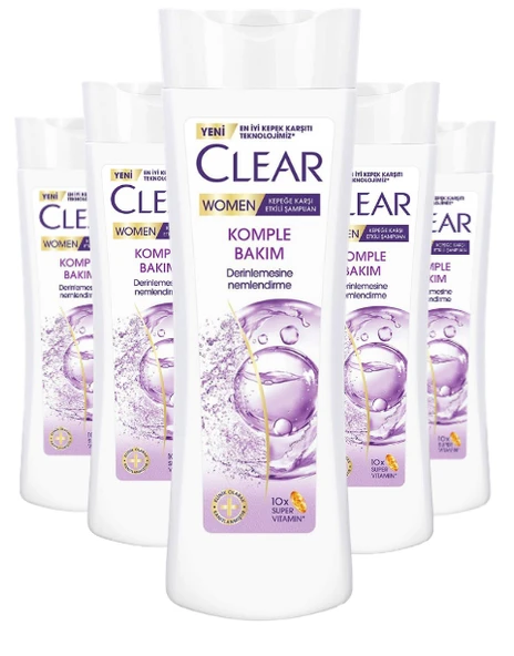 Clear Women Kepeğe Karşı Etkili Şampuan Komple Bakım 350 ML X 5 Adet ürün görseli 1