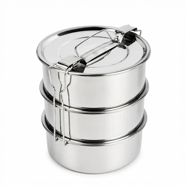 3'lü Metal Sefer Tası - Paslanmaz Çelik - 16 cm ürün görseli 1