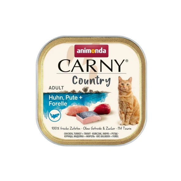 Animonda Carny Country Tavuklu Hindili ve Alabalıklı Yetişkin Kedi Konservesi 100 Gr ürün görseli 1