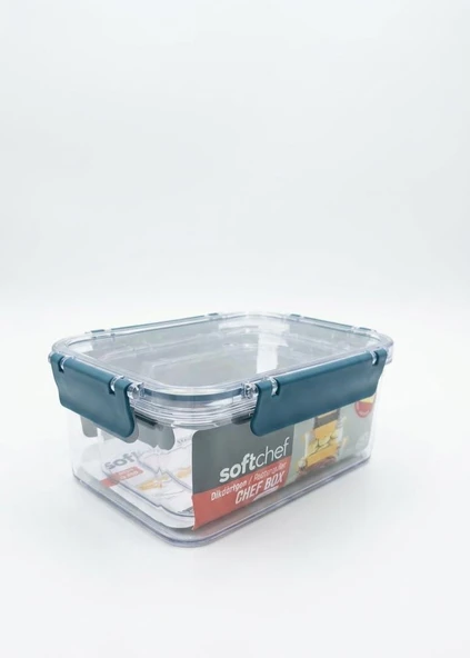Softchef 3'lü Sızdırmaz Saklama Kabı Seti - 375 ml / 800 ml / 1700 ml Dikdörtgen Kilitli Erzak ve Erzak Kutusu, BPA Free Şeffaf Buzdolabı İçi Düzenleyici Organizer (LACİVERT) ürün görseli 1
