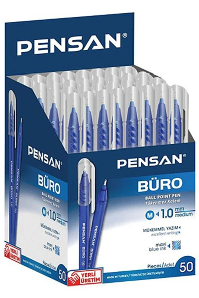 2270 Büro Tükenmez Kalem 1mm Mavi 25"li Paket ürün görseli 1
