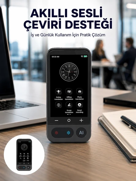Mey İthalat® 4.0 İnç Dokunmatik Ekranlı Akıllı Çeviri Cihazı Yeni Nesil ürün görseli 1