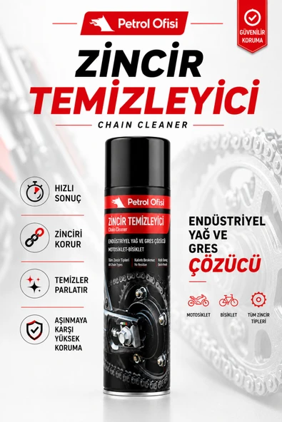 Petrol Ofisi Zincir Temizleyici Sprey 500 ml Motosiklet ve Bisiklet O-Ring X-Ring Z-Ring Uyumlu ürün görseli 1