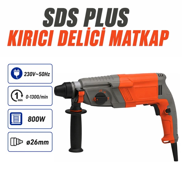 800W SDS Plus Kırıcı Delici Matkap 26 mm Hilti Tipi Darbeli Beton Delme ve Kırma Makinesi 1300 Devir ürün görseli 1