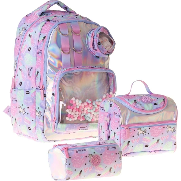 Kids Dream(Çok Renkli Renk) Kız Çocuk Üçlü Ilkokul Okul Çantası Seti/takımı - SETKK-L5343A ürün görseli 1