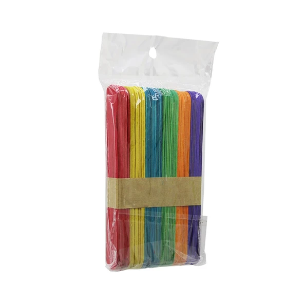 RENKLİ - 1000 ADET AHŞAP ELİŞİ - DİL ÇUBUK 15CM X 1.8CM (5224) ürün görseli 1