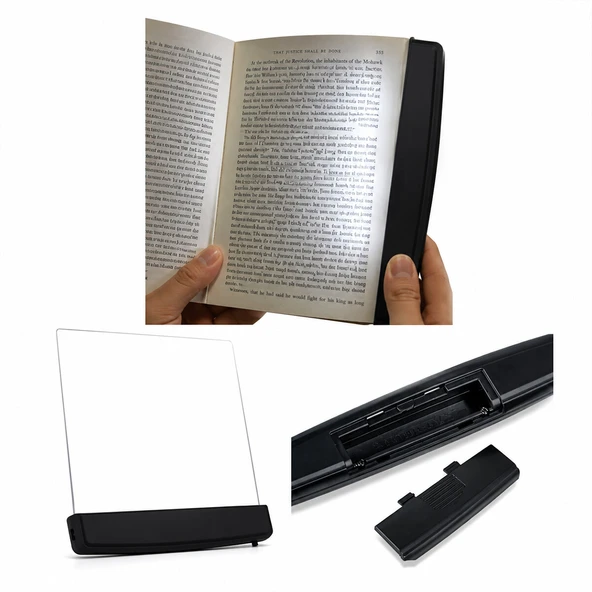 LIGHT PANEL KİTAP SAYFA AYDINLATMA LED PANELİ KİTAP OKUMA PİLLİ 15X17CM İ10-027 (5224) ürün görseli 1