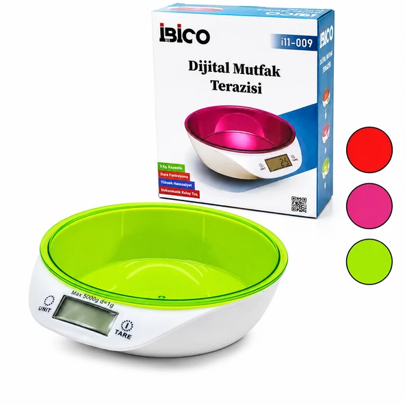 DİJİTAL - PİLLİ MUTFAK TERAZİ TARTI KASELİ - 5KG/1GR (5224) ürün görseli 1