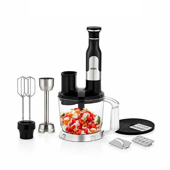 2HIZ AYAR - PASLANMAZ ÇELİK BIÇAK EL MULTİ BLENDER SETİ 2 LT HAZNELİ SHB-7534 (5224) ürün görseli 1