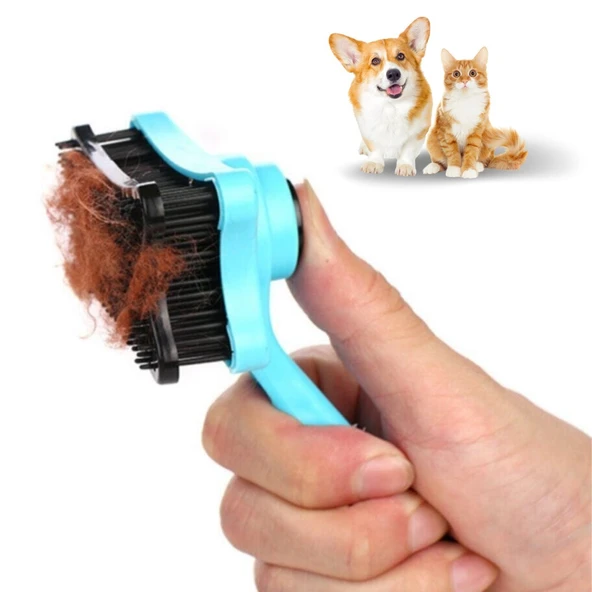 Evcil Hayvan Kedi Köpek Tüy Toplayıcı Otomatik Tuşlu Pet Tarak (5224) ürün görseli 1