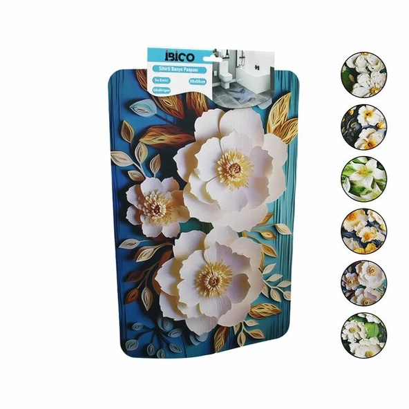 DİKDÖRTGEN - DESENLİ   38X58CM   SU EMİCİ - SİHİRLİ  BANYO PASPASI  ELASTİK (5224) ürün görseli 1