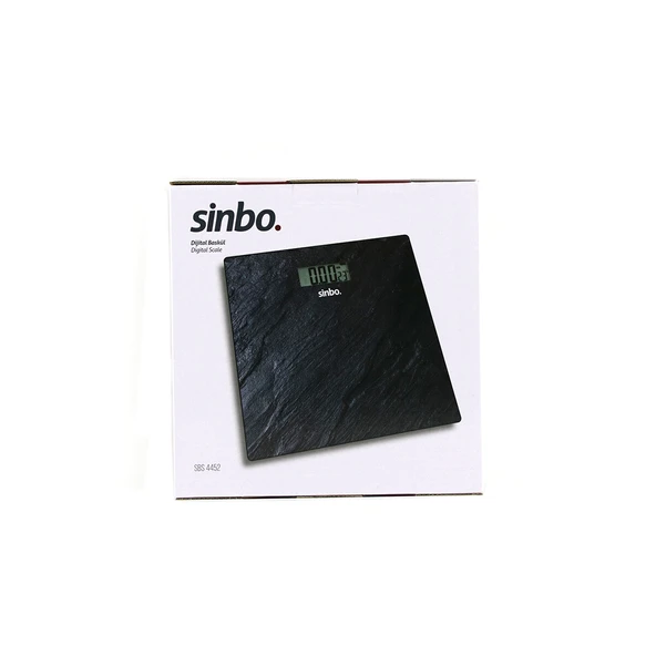 DİJİTAL - PİLLİ  CAM BANYO BASKÜLÜ  LCD EKRAN - SICAKLIK GÖSTERGELİ   180KG/50GR   26X26CM  SİNBO SBS-4450 (5224) ürün görseli 1