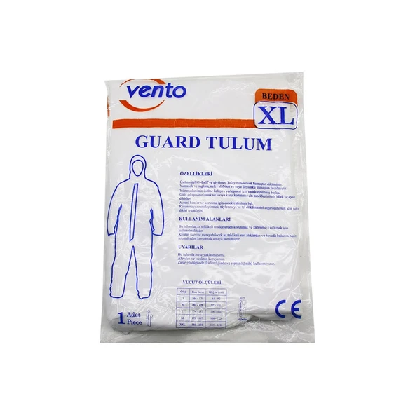 VENTO XL GUARD KORUYUCU TULUM BEYAZ - HAFİF - NON-WOVEN KUMAŞ BOY: 179-187CM - GÖĞÜS: 108-115CM (5224) ürün görseli 1