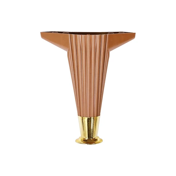 15CM - KAHVERENGİ - GOLD UÇLU  PLASTİK MOBİLYA - KOLTUK AYAK (5224) ürün görseli 1