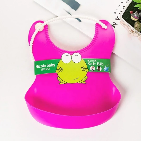 Çocuk Bebek Mama Önlüğü Dökülme Engelleyici Bükülebilir Pembe (5224) ürün görseli 1