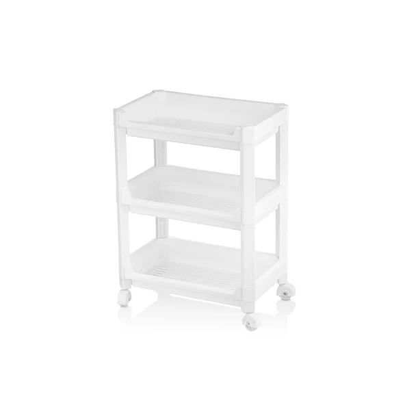 RAFTY GENİŞ 3 KATLI TEKERLEKLİ SEPET ORGANİZER DÜZENLEYİCİ RAF ÜNİTESİ 352X220X480MM (5224) ürün görseli 1