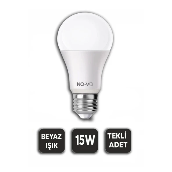 10 ADET 15W BEYAZ LED AMPUL 1200LM 6500K 15.000 SAAT ÖMÜR (5224) ürün görseli 1
