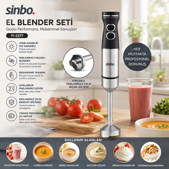 ÇUBUK EL BLENDER ÇELİK UÇLU DC MOTOR - 300W SHB-7511 (5224) ürün görseli 1