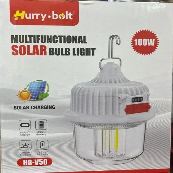 Hurry Bolt Hb-v50 100w Güneş Şarjlı Solar Lamba Kamp (5224) ürün görseli 1