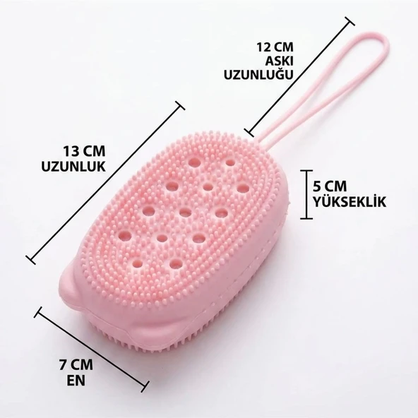 Peeling Etkili Süngerli Silikon Banyo Lifi – Asma Kancalı Duş Kesesi (5224) ürün görseli 1