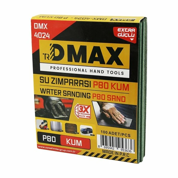 100 ADET P80 KUM - KAĞIT - SU ZIMPARASI - 230X280MM - KULLANIM= BOYA - METAL - AHŞAP - OTO (5224) ürün görseli 1