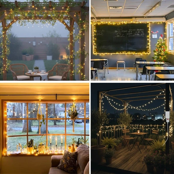 Günışığı Renk 5 Farklı Işık Modlu 10 Metre Eklemeli Dekor Boncuk Model Dekoratif Led (5224) ürün görseli 1