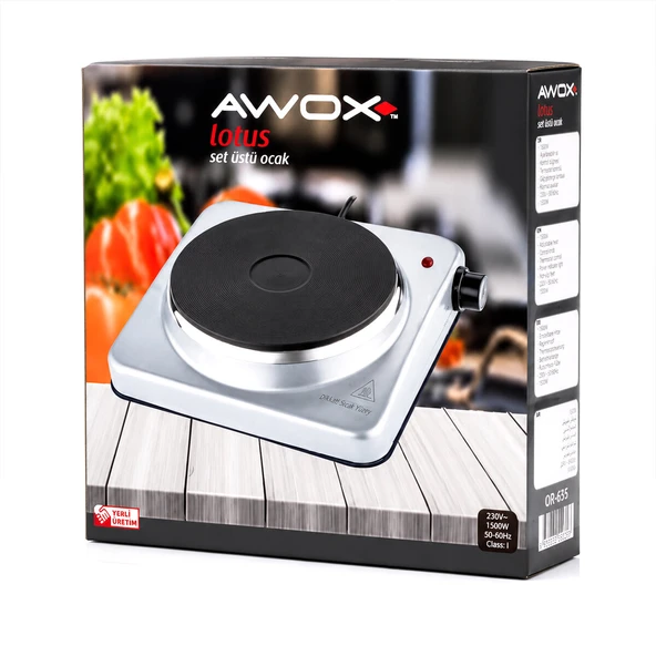 AWOX LOTUS TEK GÖZLÜ ELEKTRİKLİ OCAK PLATE 185MM.1500W (5224) ürün görseli 1