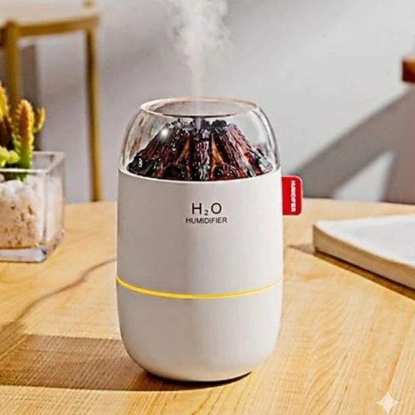 Ahşap Odun Ateşi Tasarımlı 280 Ml Ultrasonik Hava Nemlendirici & Aroma Difüzör – Soğuk Buhar Makinesi, Led Işıklı, Ortam Nemlendirici (5224) ürün görseli 1