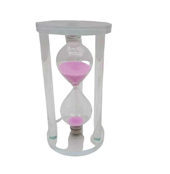 BÜYÜK CAM KUM SAATİ CAM STANDLI 15 DAKİKA - ÇAP: 7.7CM-YÜKSEKLİK: 14.7CM (5224) ürün görseli 1