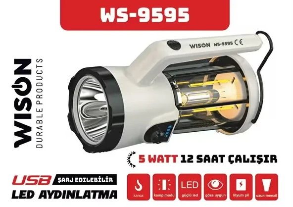Profesyonel El Feneri & Kamp Lambası | 5W (5224) ürün görseli 1