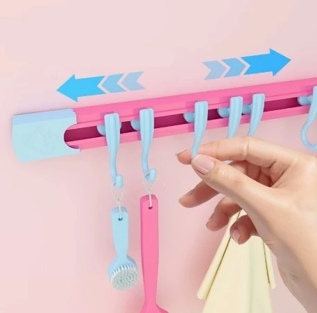10 Kancalı Raylı Mutfak ve Banyo Düzenleyici Askı 30 cm (5224) ürün görseli 1
