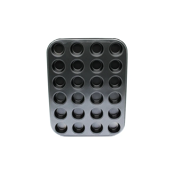 24 GÖZLÜ METAL - SİYAH MUFFIN KEK KALIBI (5224) ürün görseli 1