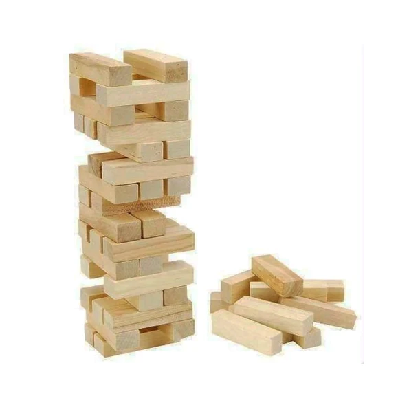 54 PARÇA  AHŞAP DENGE JENGA OYUNU (5224) ürün görseli 1
