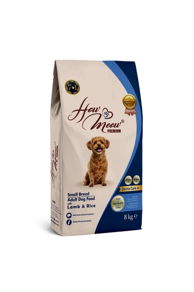 HOW MEOW YETİŞKİN KÖPEK KÜÇÜK IRK KURU MAMASI KUZULU ve PİRİNÇLİ 7+1 KG ürün görseli 1