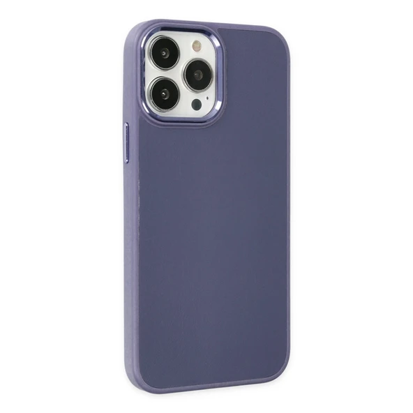 Apple İphone 13 Pro Kılıf Asya Deri Silikon - Mor - Resim 2