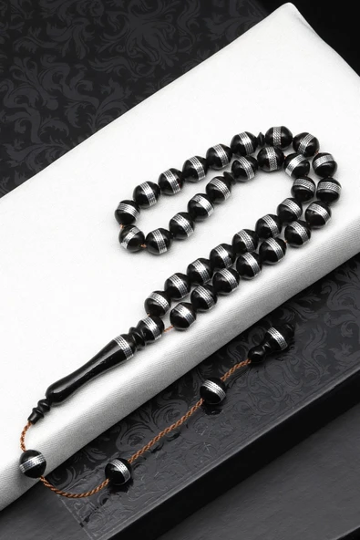 İşlemeli Kuka Ağacı Tesbih 7 x 8 mm Özel Kesim - T-1863 ürün görseli 1