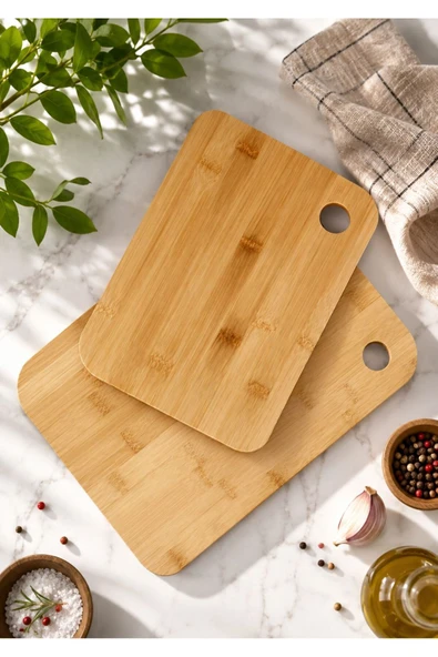 Bambu Mutfak Kesme Tahtası 2'Lİ Set - Resim 3