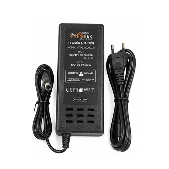 Hightek HT-4202000XM Tds Uçlu Xiaomi M365 42 Volt 2 Amper 84 Watt Elektrikli Scooter Şarj Cihazı Adaptörü ürün görseli 1
