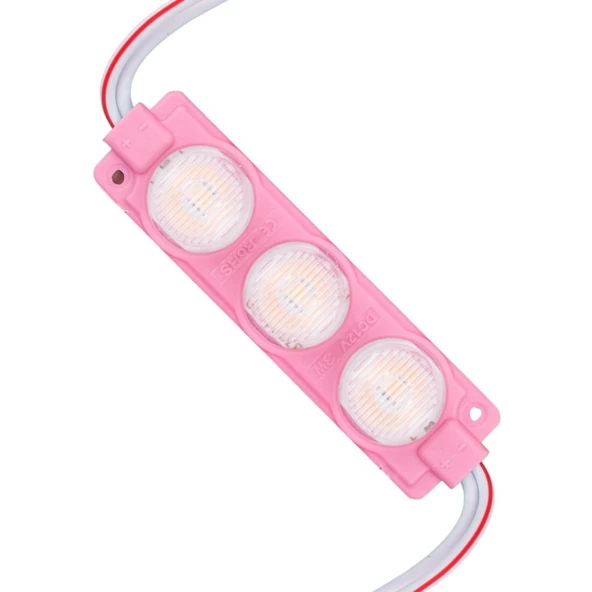 12 Volt 3 Watt Pembe LED Modül - 74X20 Mm - 3030 Çip ürün görseli 1