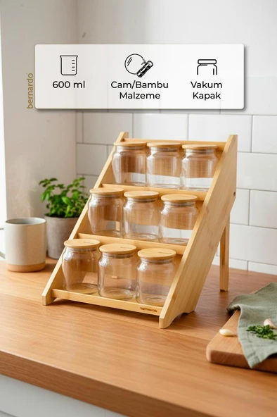 Liora 9'lu Katlı Baharatlık Seti 3 Katlı - Resim 5