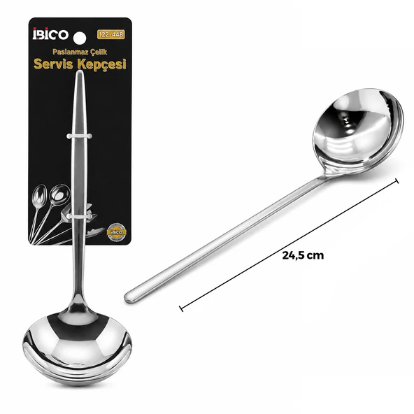 Metal Servis Kepçesi - Krom Renk - 24.5 cm ürün görseli 1
